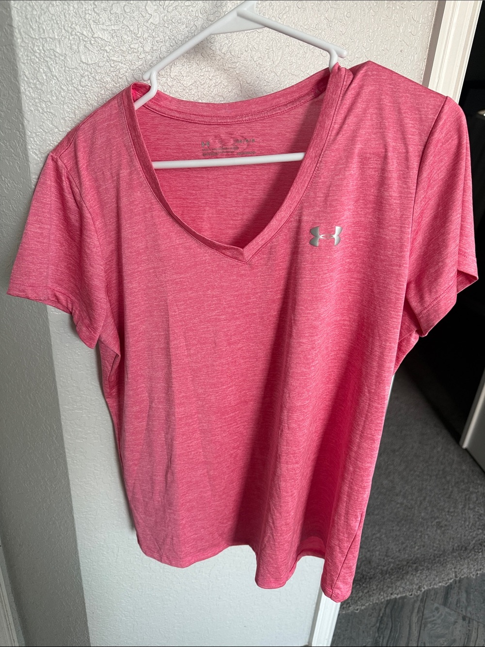 Under Armour Pink Heather V-Neck Performance Tee